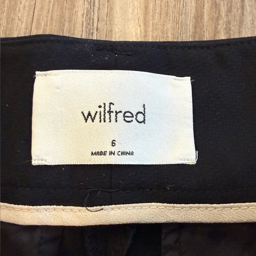 Wilfred Black Tie Front Cropped Trouser Crepe Pants Size 6 - Picture 10 of 15